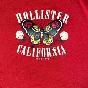 Hollister cropped red shirt